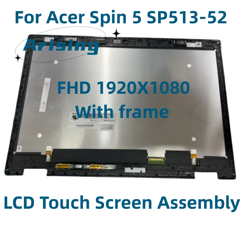 ЖК-дисплей LM133LF1L02, LM133LF1L FHD 1080P, сенсорный стеклянный дигитайзер в сборе для Acer Spin 5 SP513-52, ЖК-дисплей, телефон N17W2