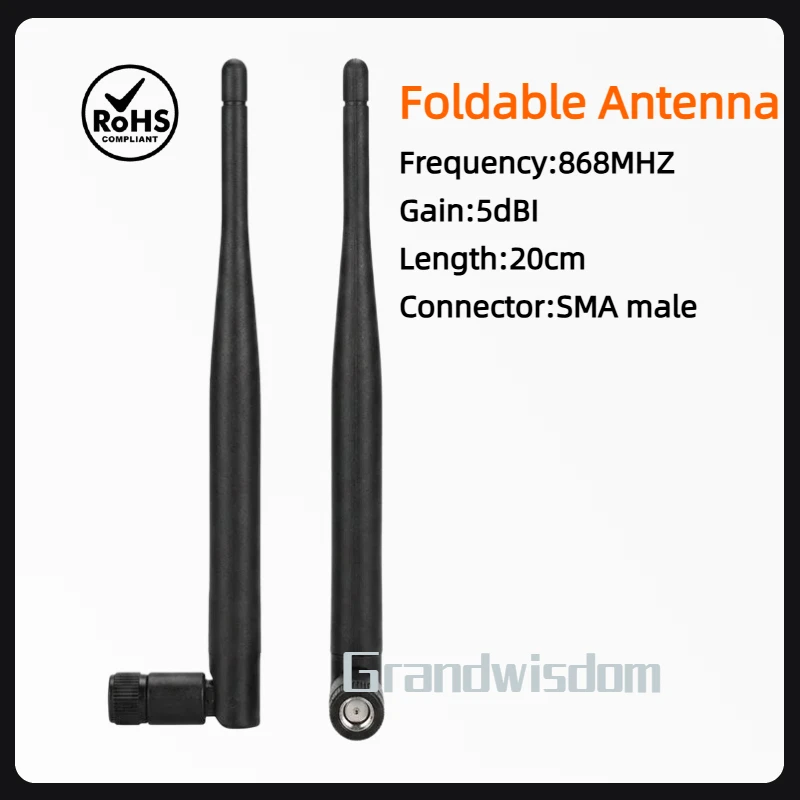 5세트 868MHz 915MHz 5DBI 게인 SMA 남성 커넥터 안테나 (Lora, Lorawan, Meshtastic, GSM 안테나용) SMA 여성- PX4 케이블
