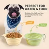Silicone Dog Food Water Bowl Collapsible 2 In 1 Pet Dispenser Outdoor Travel Dog Cat With Carabiner Bottle Food Water Container 3