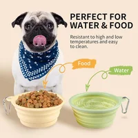 Silicone Dog Food Water Bowl Collapsible 2 In 1 Pet Dispenser Outdoor Travel Dog Cat With Carabiner Bottle Food Water Container 3