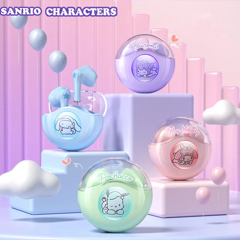 

Bluetooth-наушники Sanrio Kuromi для девочек, Tws, с Hello Kitty