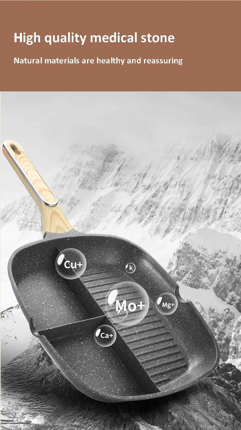 3 In 1 Frying Pan Crepe Maker Thickened Omelet Pan Non Stick 30Cm