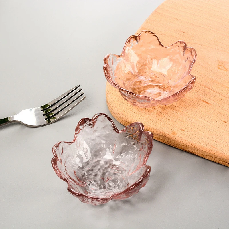 

2 PCS Sakura Fruit Bowl Decorative Clear Glass Food Container Cherry Blossoms Decorative Clear 2 PCS Kitchen
