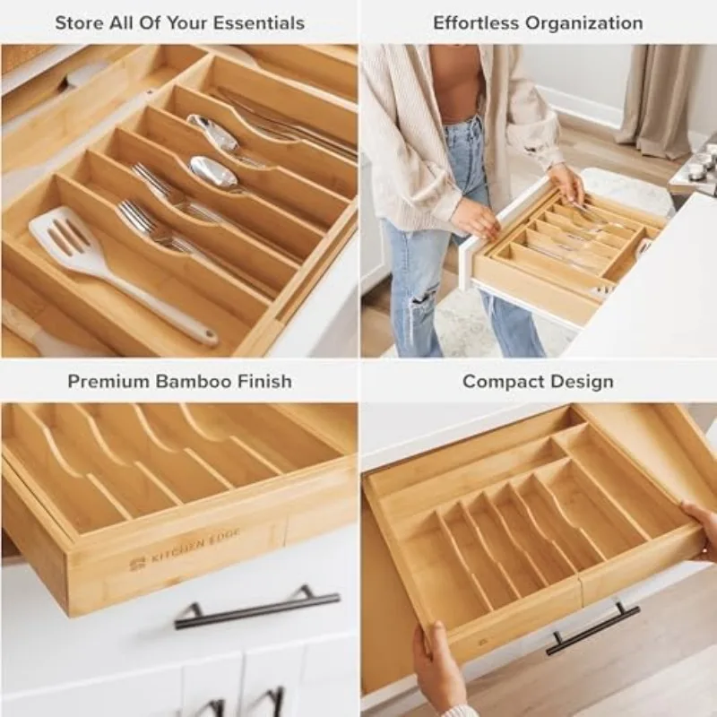 Flatware and Utensil Organizer for Kitchen Drawers, Food-Safe Contract Grade, Expandable From 18 To 33 In 5