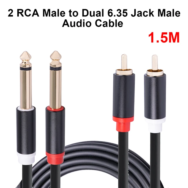 Cordon adaptateur mini Jack 3.5 stéréo vers 2 Jacks 6.35 mono 1.5m