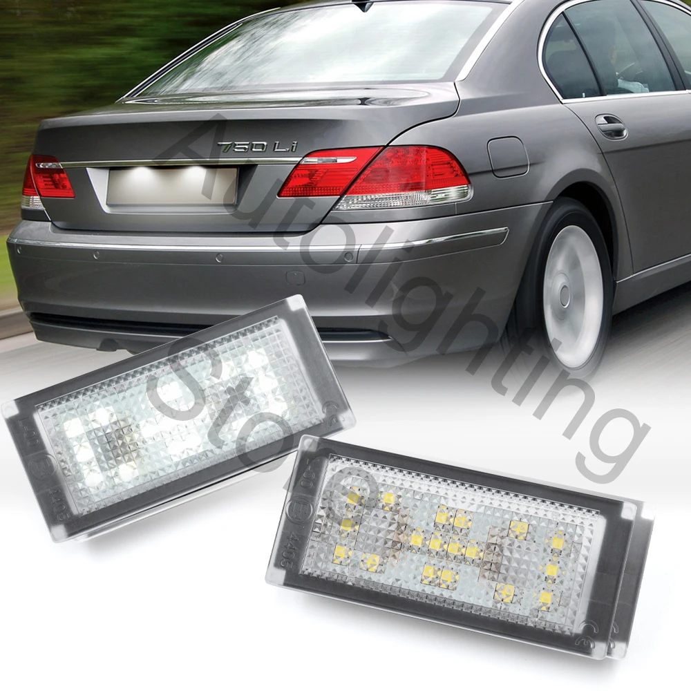 

2Pcs Error Free LED Number License Plate Lamp For BMW E66 E65 7-Series 735i 2006-2008 White 12V Canbus License Plate Light