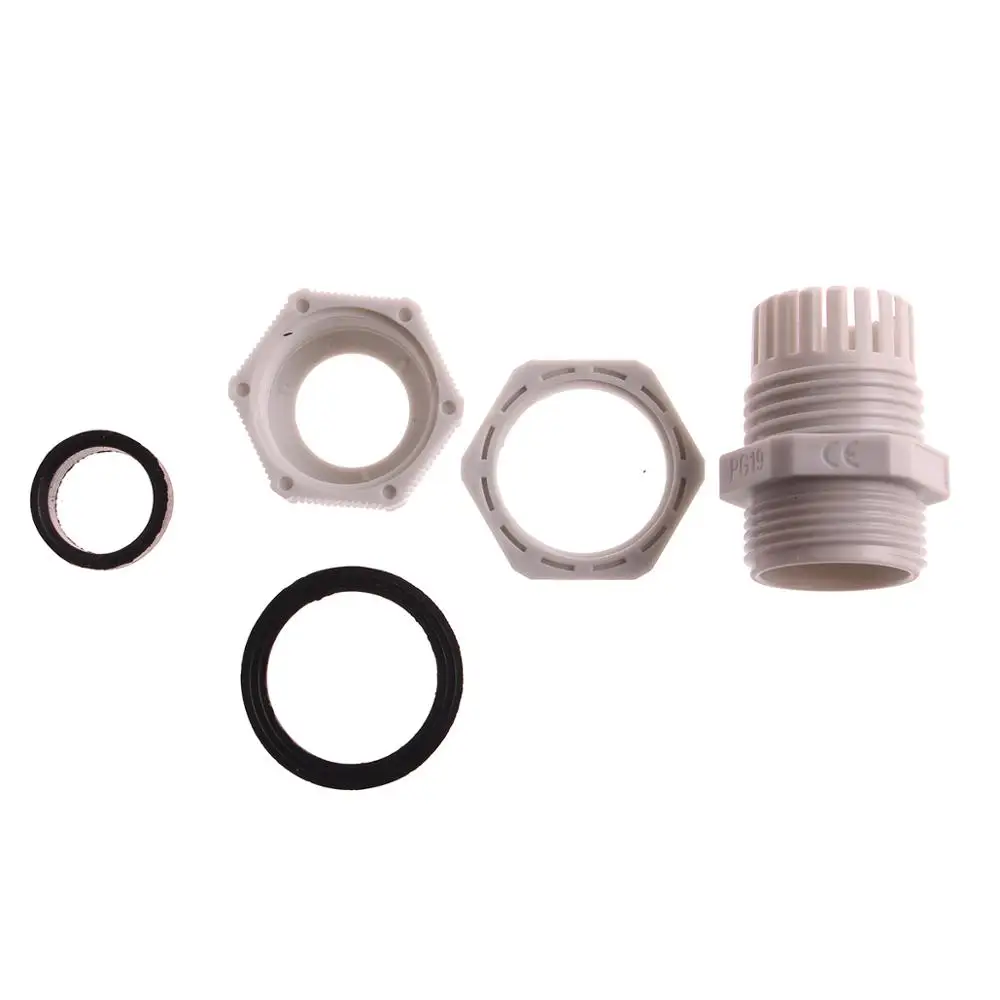 10Pcs Cable Gland Waterproof Cable entry IP68 PG7 for 3-6.5mm PG9 PG11 PG13.5 PG16 PG19/21 White Black Nylon Plastic Connector