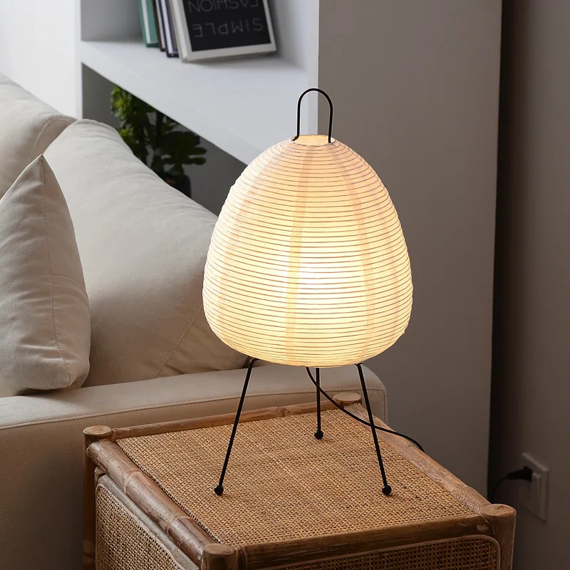 Lanterne japonaise en papier de riz, lampe de Table Led sur pied avec trépied, pour salon, chambre à coucher, bureau, hôtel, maison, décor créatif