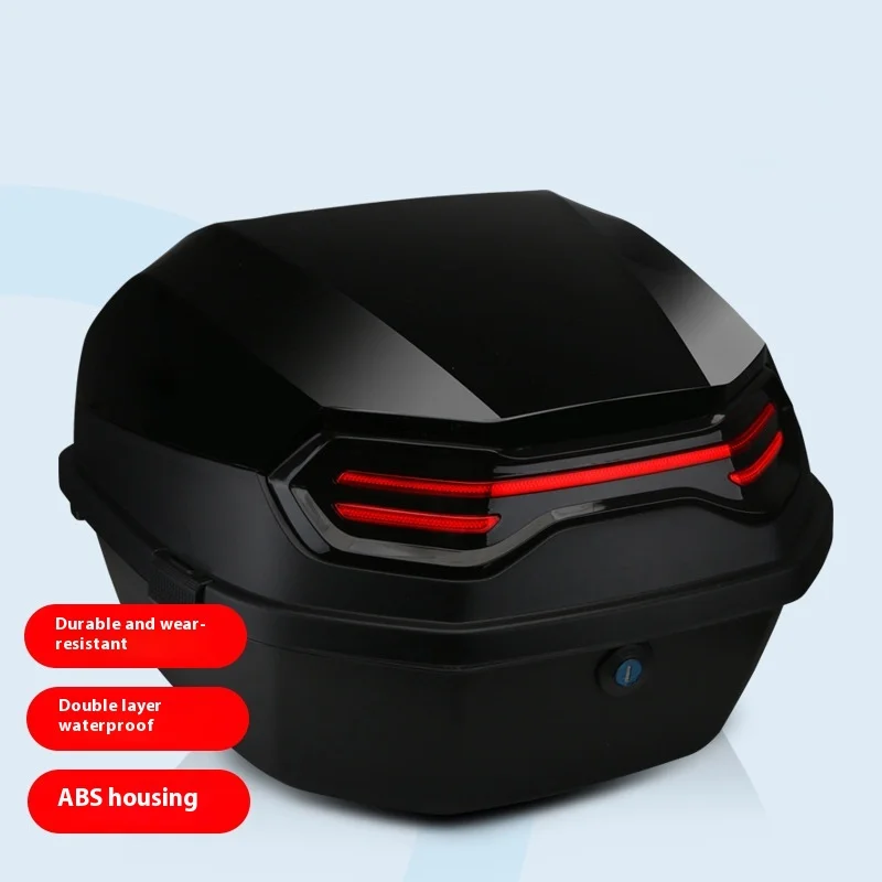 Motorcycle Tail Box Scooter Boots Trunk Cool ABS+PP Solid Case For Full Helmet Storage Organizer luggage Box Tail Back motorcycle tail box