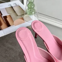 Aneikeh Slipper Mules Low High Heels Shoes 2026 Summer Best Street Look Females Square Head Open Toe Bow Strappy Sandals Women 5