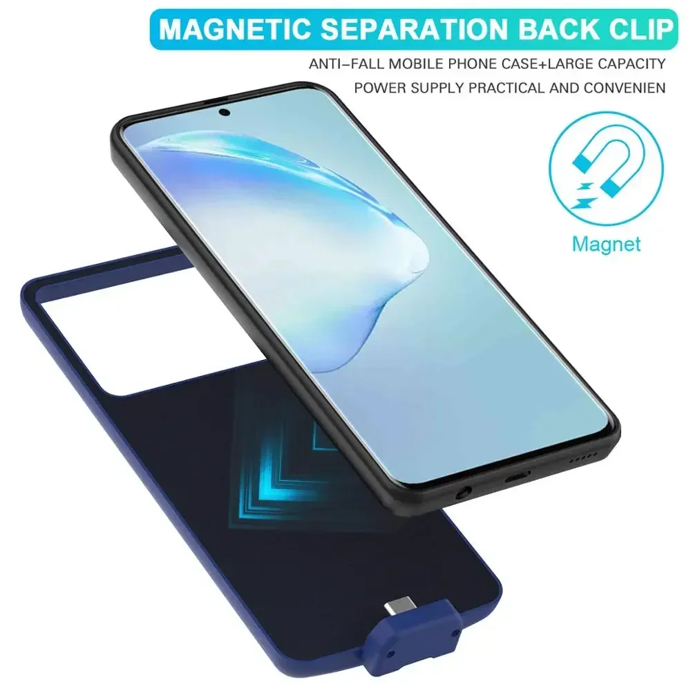 휴대용 충전기 커버, 삼성 갤럭시 S20FE 5G 배터리 케이스, 5000mAh 마그네틱 보조배터리 충전 커버, 삼성 S20FE