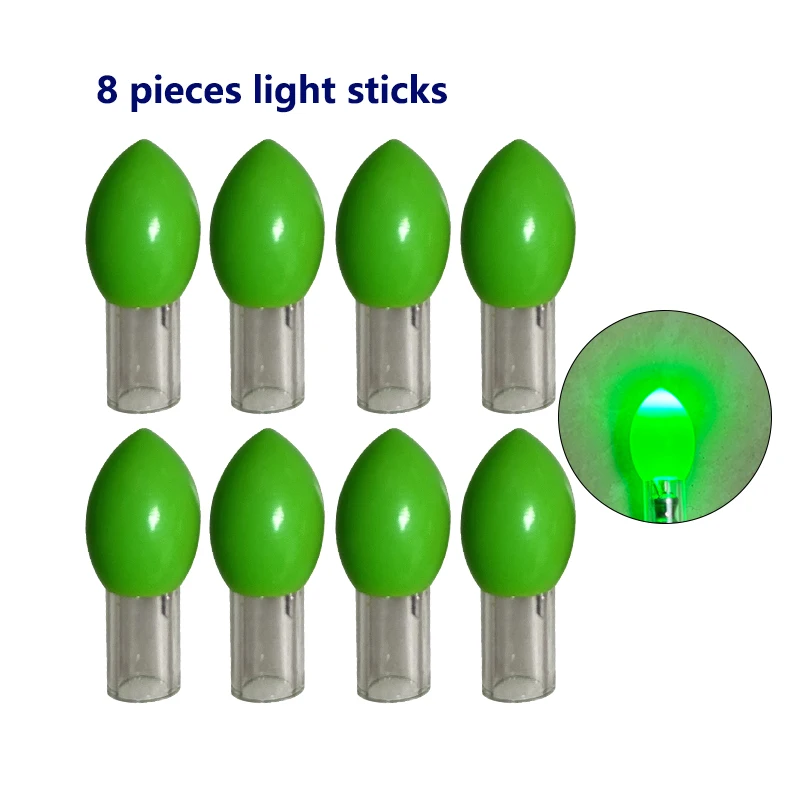 8 pièces bâton lumineux électronique pêche nocturne sans pile, leurre lumineux pour pêche en mer et surfcasting