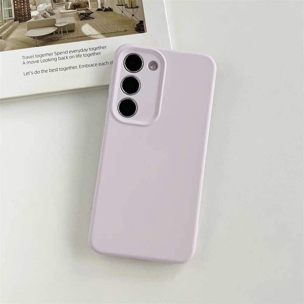Luxury Liquid Silicone Solid Color Soft Case with Lens Protection and Shockproof Cover