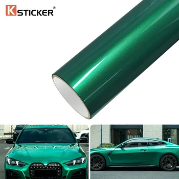 Pellicola avvolgente in vinile per auto Isle of Man Colore metallizzato verde per auto Moto Confezioni parziali complete per carrozzeria Accessori modificati automaticamente