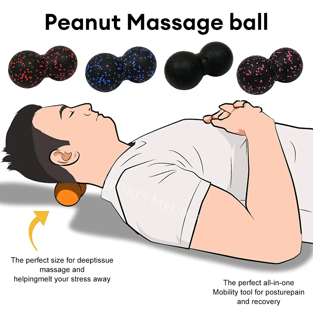 Peanut Massage Ball EPP Lacrosse Myofascial Ball High Density Lightweight Fitness Body Fascia Exercise Relieve Pain Yoga Ball