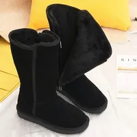 Women Classic Ladies Girls Winter Snow Boots 2024 Waterproof Warm Genuine Leather Fur Australia Plus Velvet Knee High  Winter - Image 2