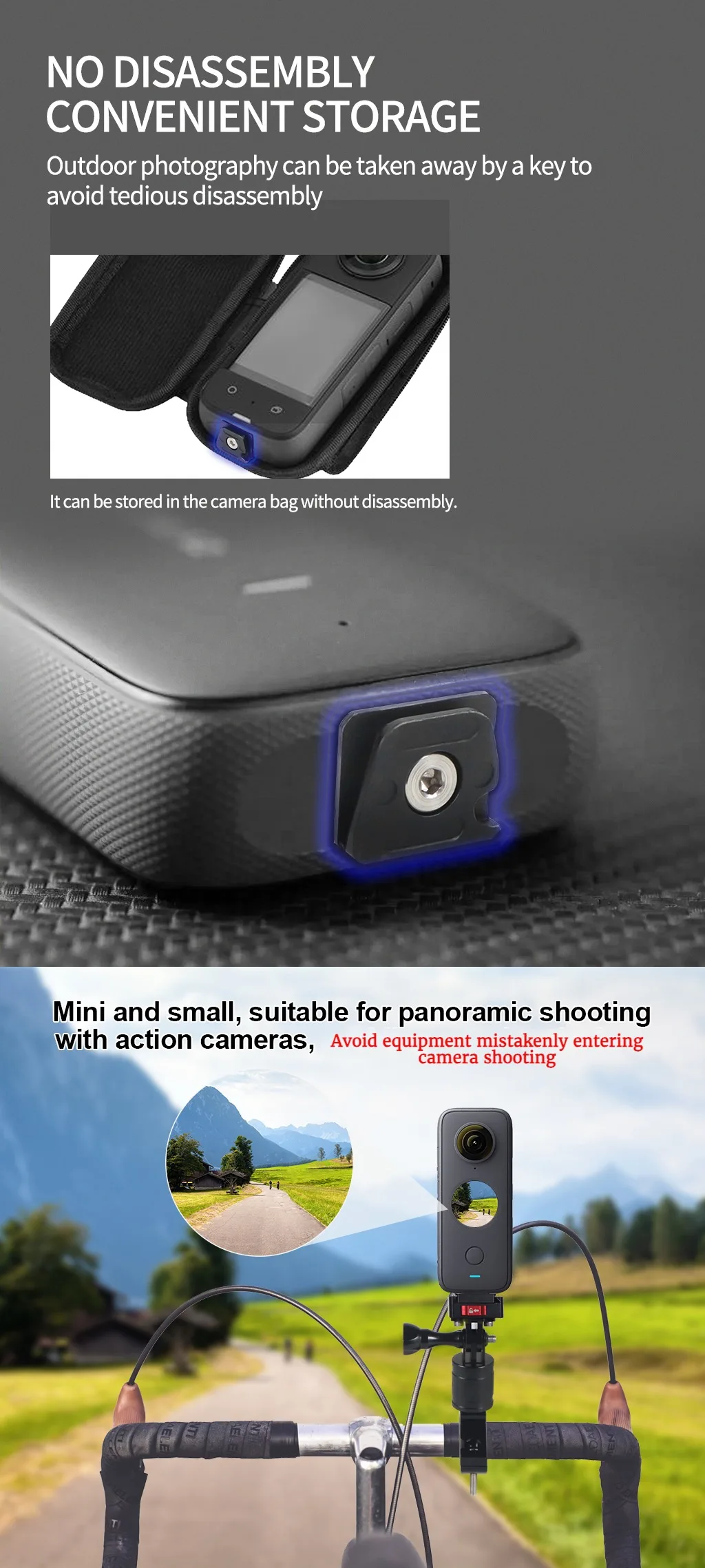 V Mount Plate Quick Release Clamp Fast Switch 1/4 Screw for Gopro13 Insta360 X5