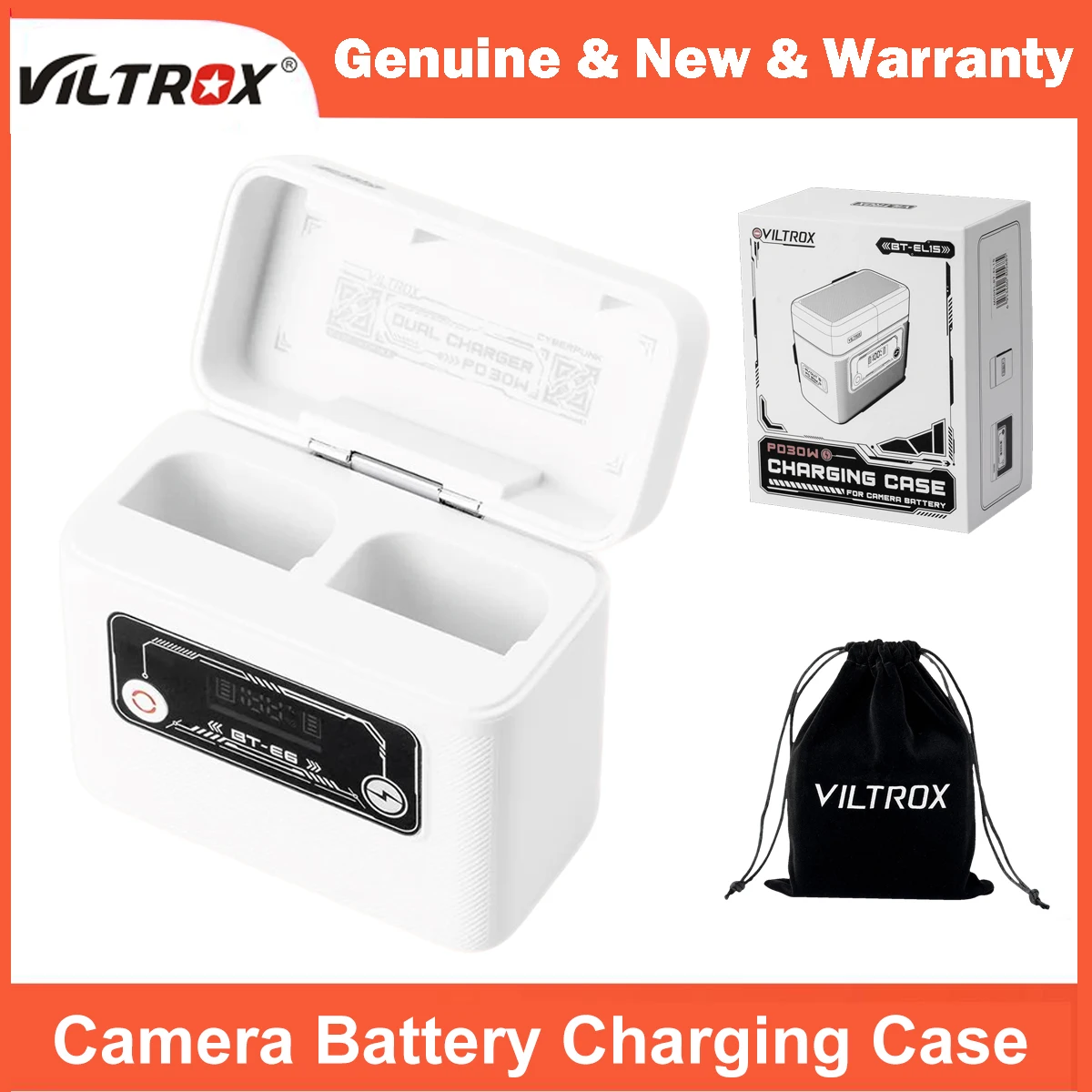 Viltrox 카메라 배터리 충전 케이스 30W 양방향 고속 충전  NP-FZ100 캐논 LP-E6 후지 NP-W235 니콘 EN-EL15용