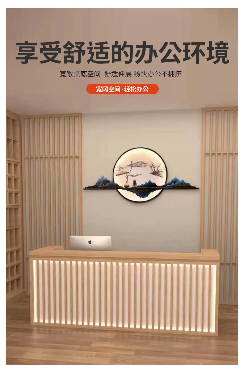 Description Picture 6 of itemBeauty Front Reception Desks Cashier Counter Lectern Luxury Reception Desks Store Modern mesa escritorio Office Furniture WJ20XP