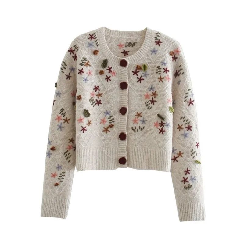 

Limiguyue 3D Flower Embroidery Sweater Women Autumn Winter Jacquard Knit Cardigan O-Neck Cashmere Wool Knitwear Coat Jumper E170