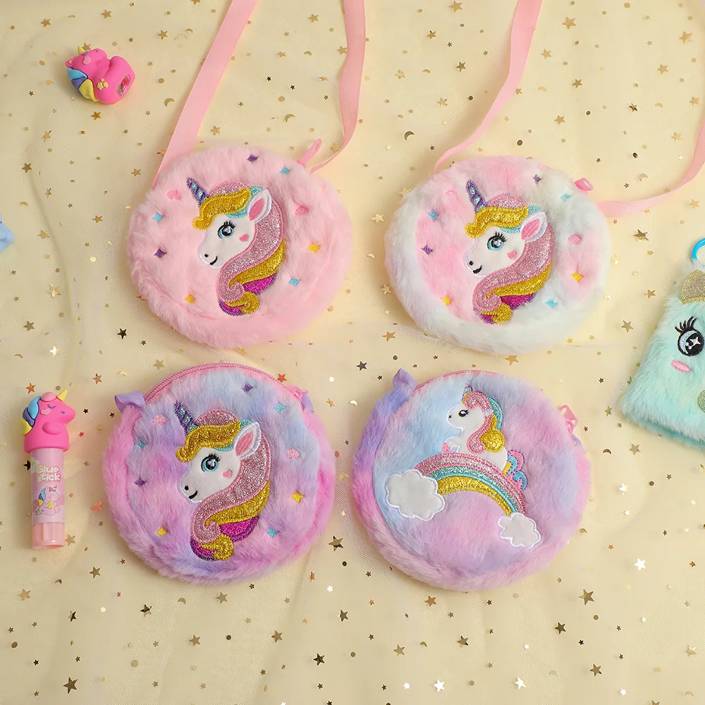 Cartoon Unicorn Plush Crossbody Bags 2