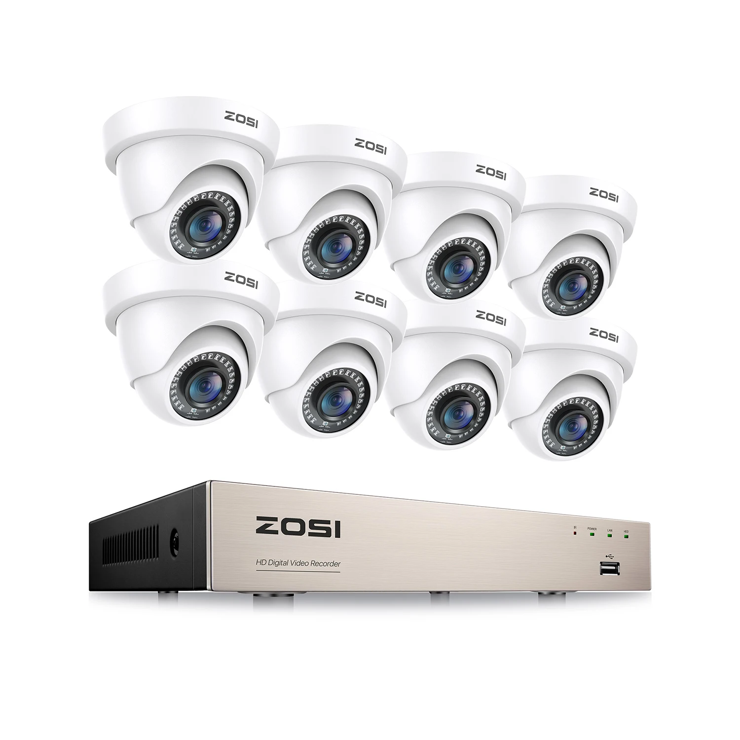 8 White Cameras