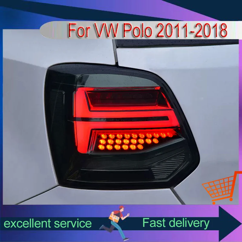

Автомобильный Стайлинг для Volkswagen Polo 2011-2018 новейший стиль модифицированные задние фары в сборе сигнал поворота инструменты для обратного хода аксессуары
