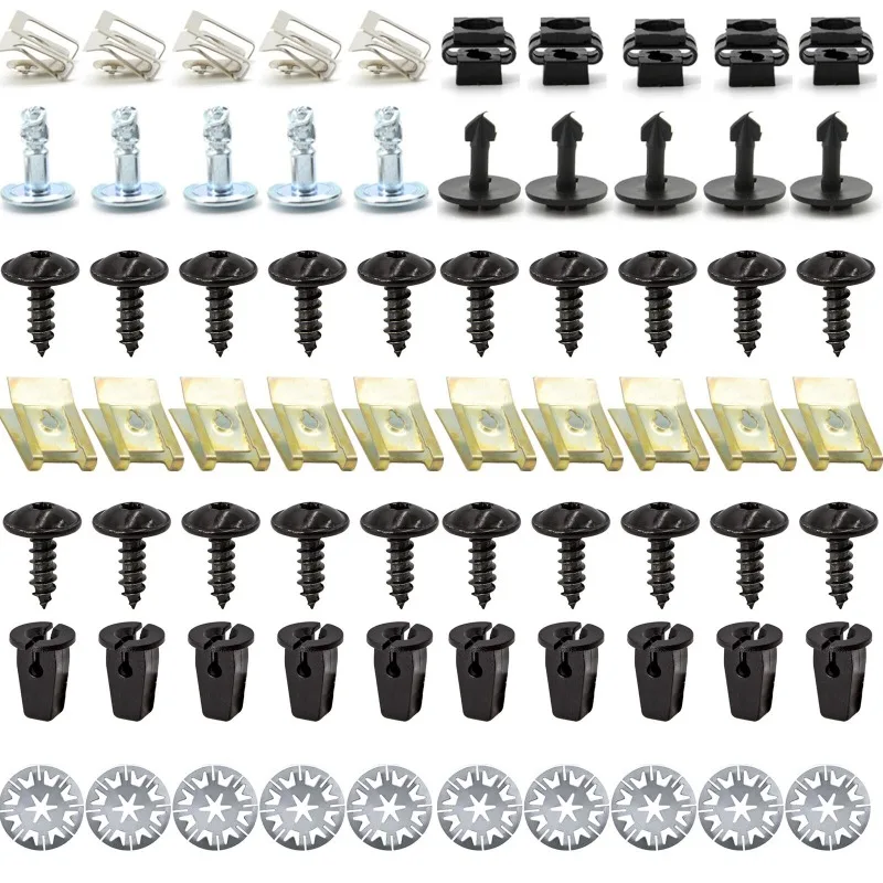 ชุดคลิปยึดฝาครอบใต้เครื่องยนต์ 70 ชิ้น สำหรับรถยนต์ AUDI A4 A6 A8 TT พร้อมสกรูและอุปกรณ์ยึด 1