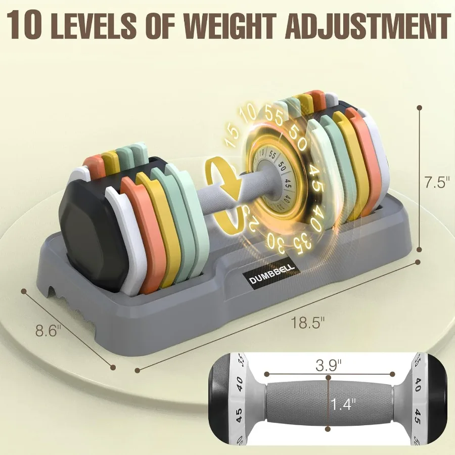 55 lbs Pair Adjustable Dumbbell Set, Adjust Dumbbell Weight for Exercises Pair Dumbbells for Men and Women in Home