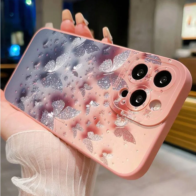 Luxury Romantic Watercolor Butterfly Flower Phone Case Cover