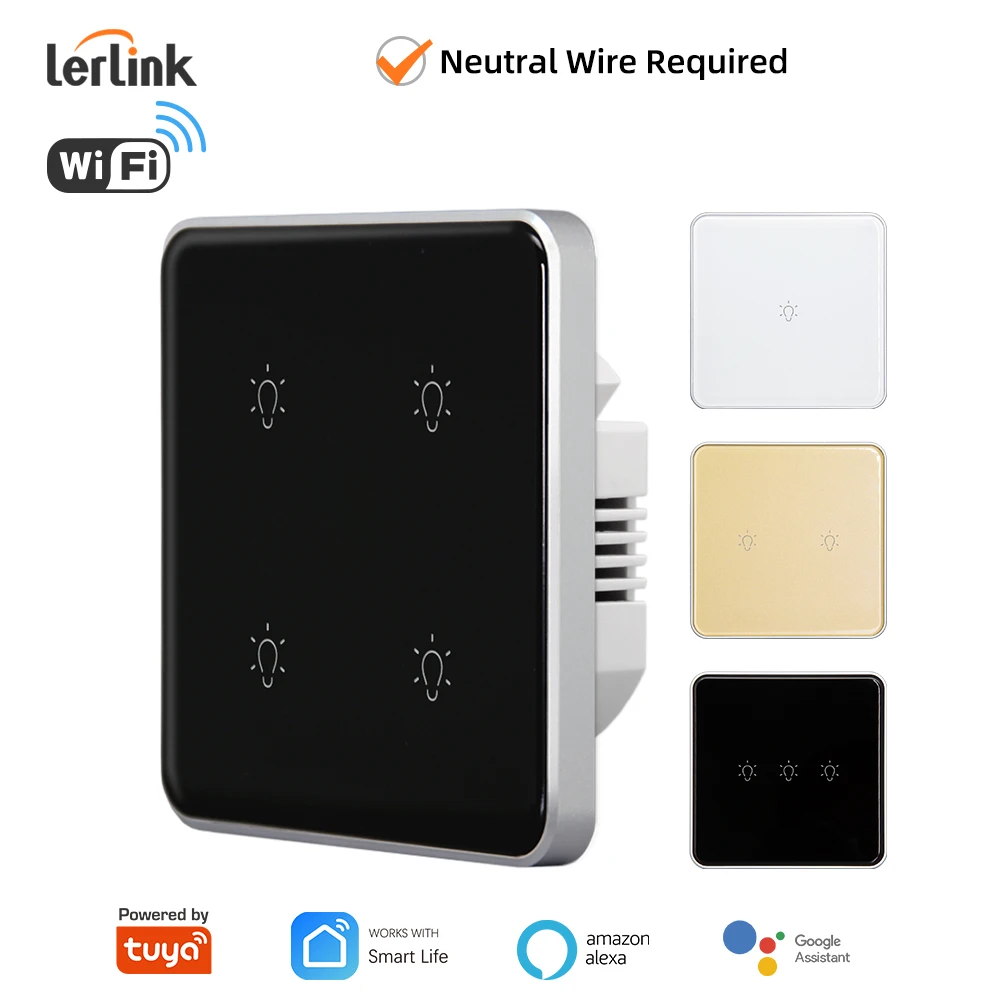 Tuya Smart Switch Wifi With Neutral Wall Light Touch Switches Glass