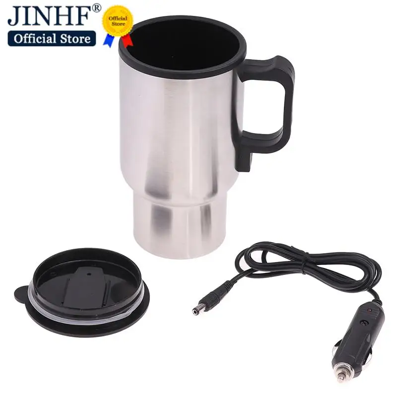 12V 450ml Stainless Steel Vehicle Heating Cup Electric Heating Car Kettle Coffee Heated Mug USB Heating Car Coffee Mug Cup