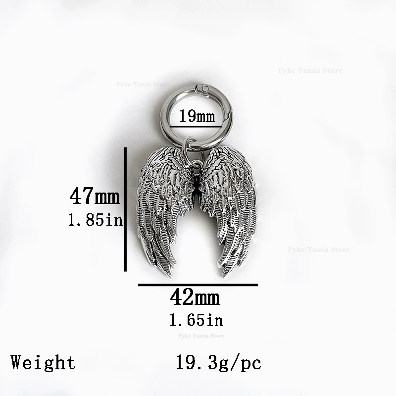 2er-Set Flügel-Schuhzubehör: Abnehmbare Metallschnallen für Stiefel und Schuhe, Fersendekor-Anhänger, DIY Damen-Party-Schmuck, Karabinerhaken, große Flügel – Detail 5