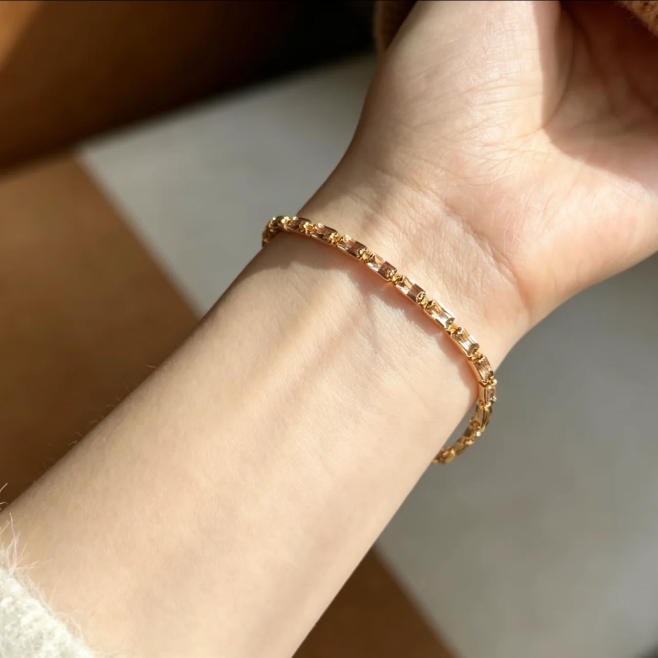 New sterling silver bracelet square full shining cat eye stone adjustable bracelet sea blue gemstone zircon silver bracelet Gift