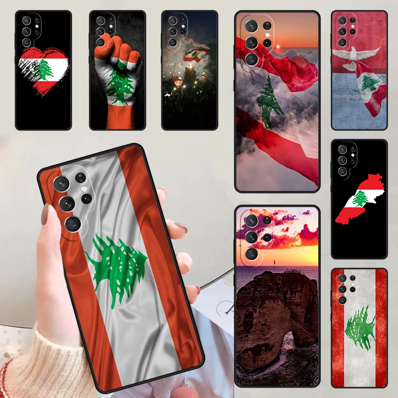 Lebanon Flag Phone Cases For Samsung Galaxy S23 S20 FE S21 S22 Ultra Note 20 S8 S9 S10 Note 10 Plus Cover