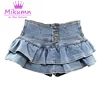 Harajuku Girl High Waist Single-Breasted Ruffles Cake Denim Skirt Woman Summer Sexy Jeans Skirts Students Kawaii Pleated Skirt 1
