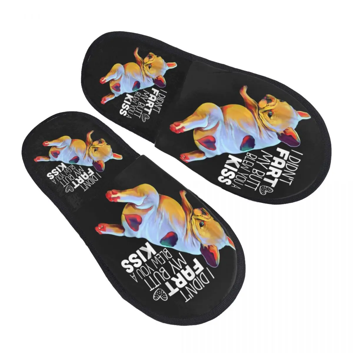 

Print Funny French Frenchie Bulldog House Slippers Soft Warm Gifts Puppy Dog Memory Foam Fluffy Slipper Indoor Outdoor Shoes