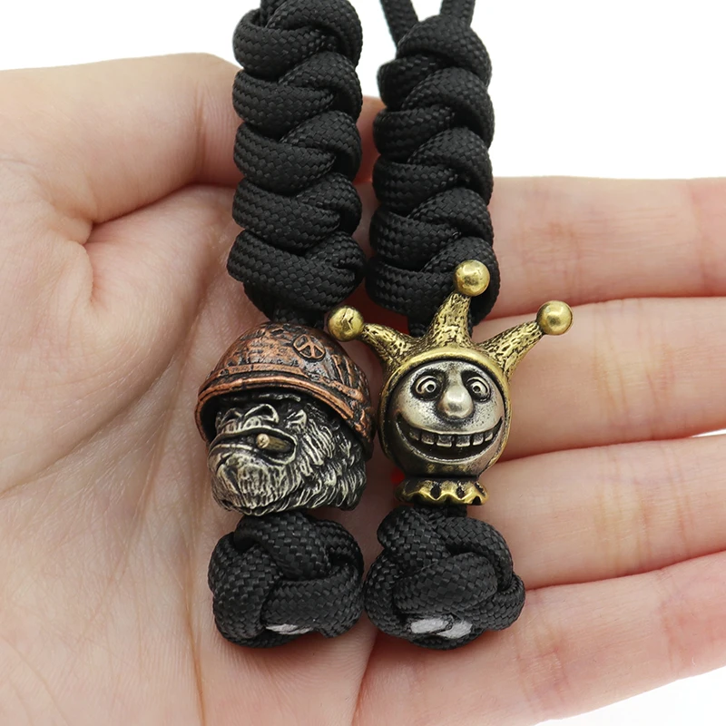 Perle/porte-clés En Titane Pour Couteau EDC Ou Lanière - Design Tête De Fermeture éclair
