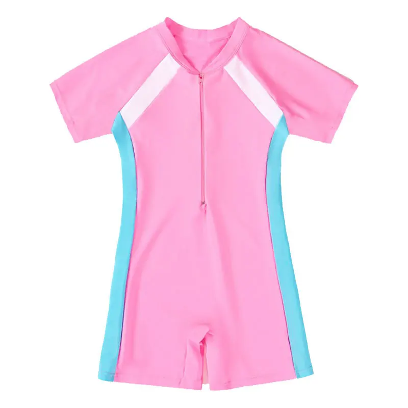 One Piece Swimsuit Children Swimsuits Children Swimsuit Kids Boy Girls Swimsuit Short Sleeve Zip