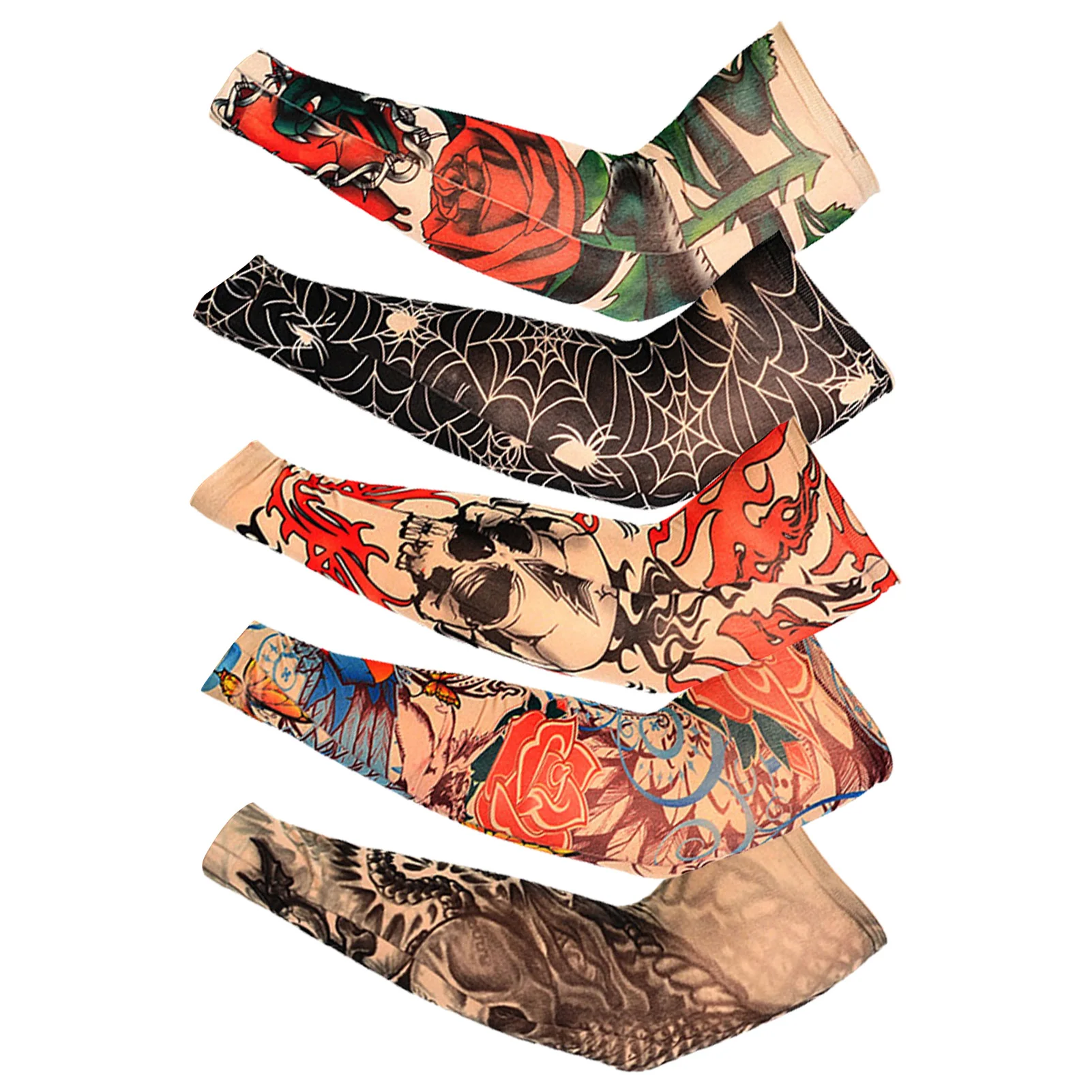 1pc Outdoor Cycling Sleeves 3d Tattoo Printed Armwarmer Uv Protection