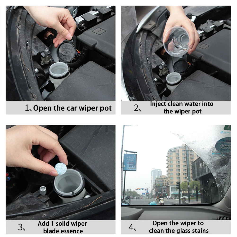 500-1PCS Car Windscreen Solid Cleaner Effervescent Tablet Auto Dust Wiper Glass Solid Cleaning Concentrated Tablets Detergent