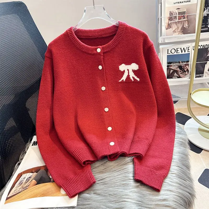 美品】Youpil 赤いニットカーディガン 130 重々しく