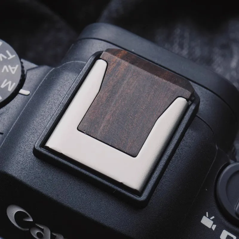 wooden Shutter Release Button and wooden Hot shoe cover For CANON EOS R7 R8 R10 R50 R5II R6II R1 Camera Cold shoe protection