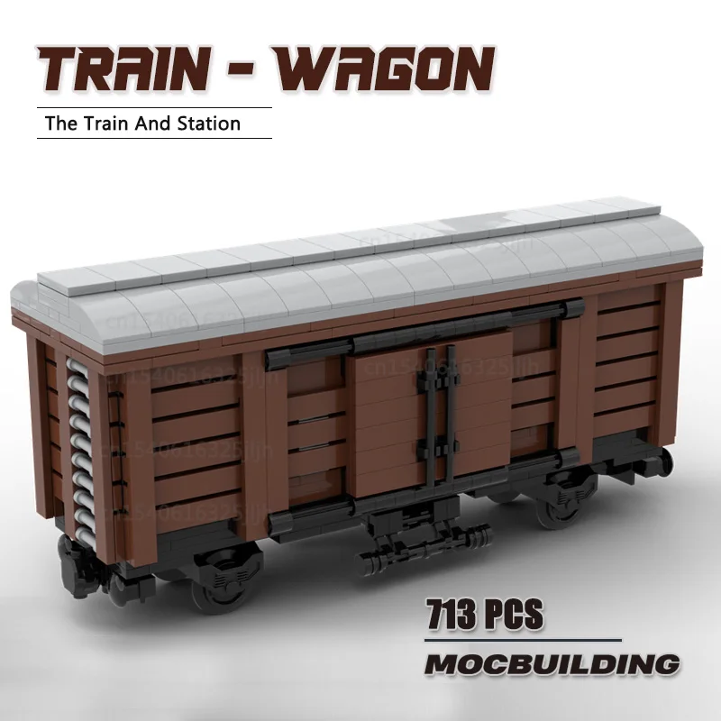 

Конструктор MOC Wagon из серии городской поезд, сборка «сделай сам», технологические кубики, научные креативные игрушки, модель автомобиля, грузовика, подарки