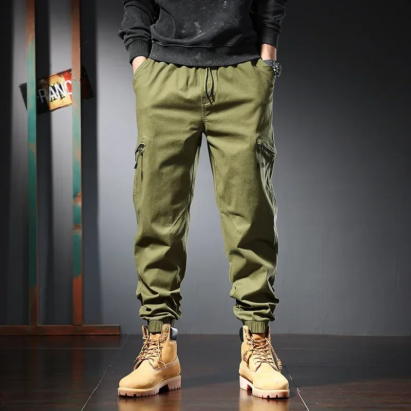 WZIKAI Pantalones Cargo Para Hombre, Ajuste Relajado, Con Cordón, Pantalones Deportivos Para Hombre, Pantalones Largos Casuales, Verde Militar, XX-Large