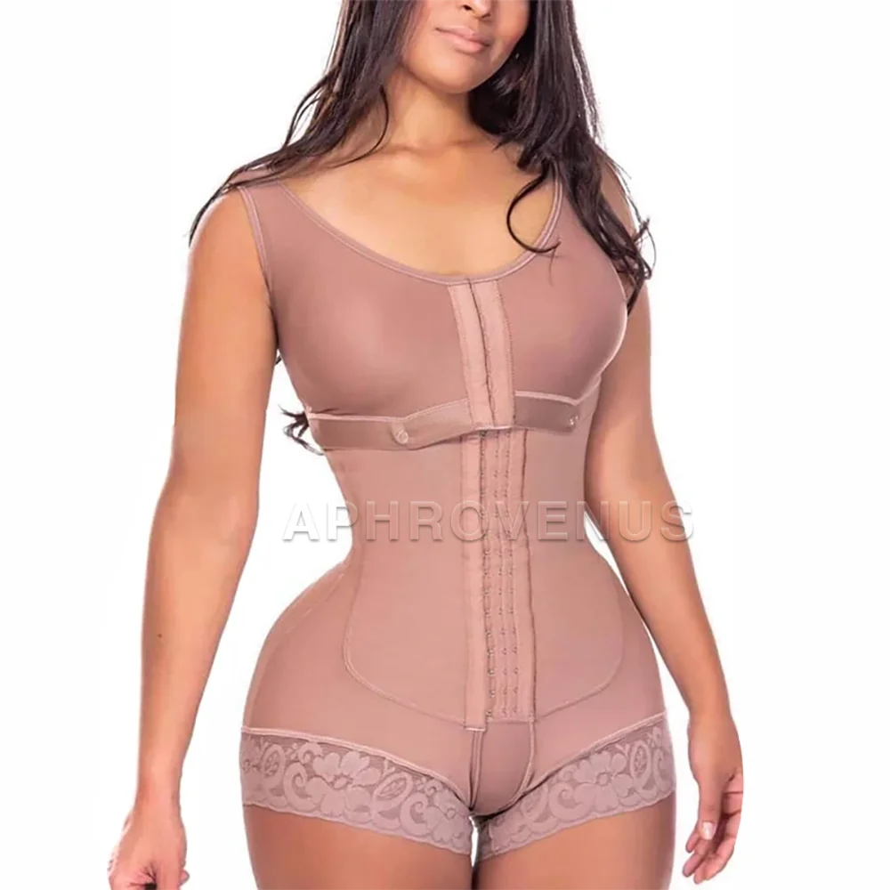 

Fajas Colombianas Full Body Shapewear With Bra Seamless High Compression Butt Lifter Flat Belly Shapewear Knee Length Bodysuit