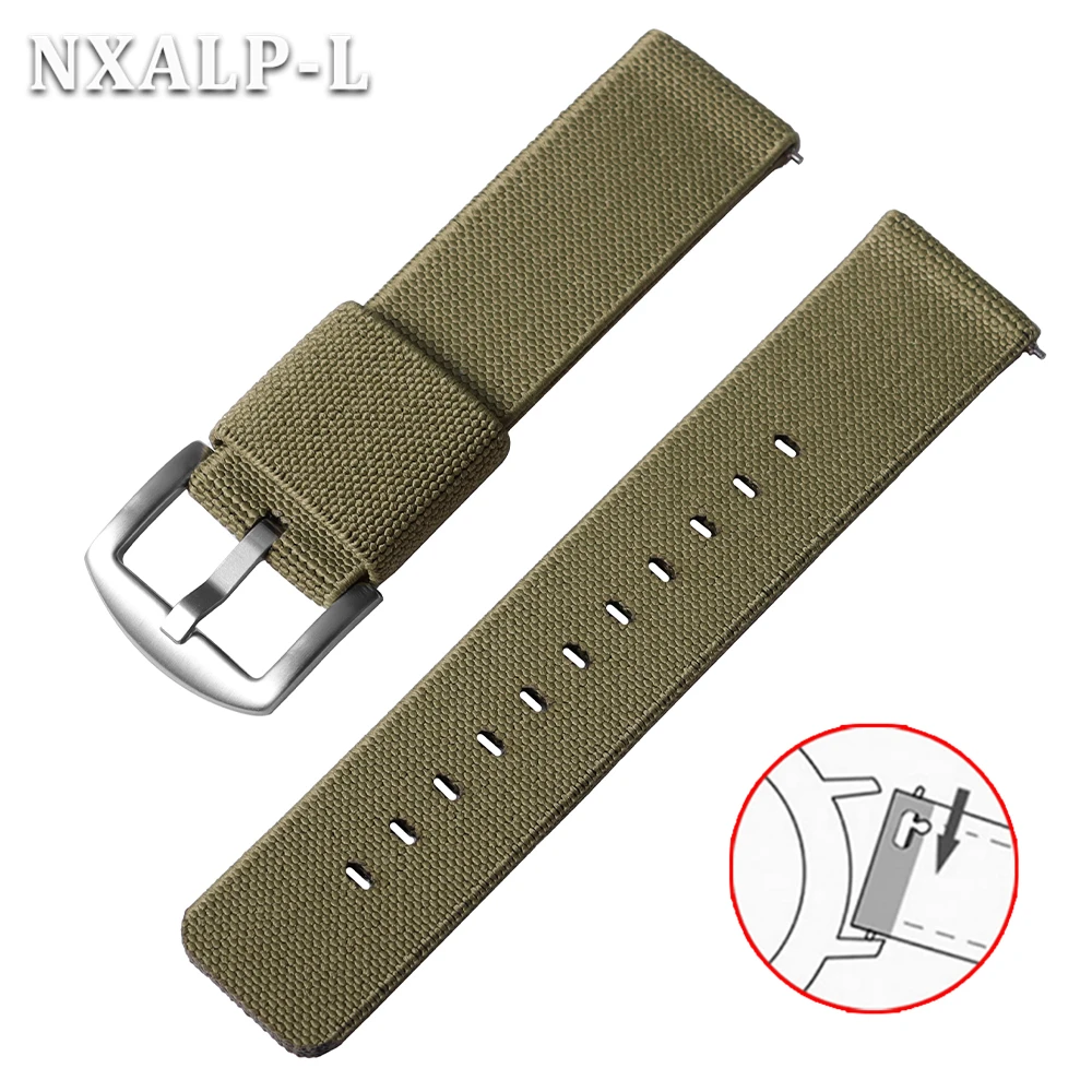 Military-Style Elastic Nylon Watch Band - Quick Release Sport Strap