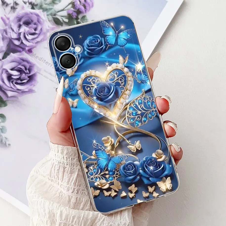 Floral Love Heart Soft Silicone Phone Case - Elegant TPU Cover