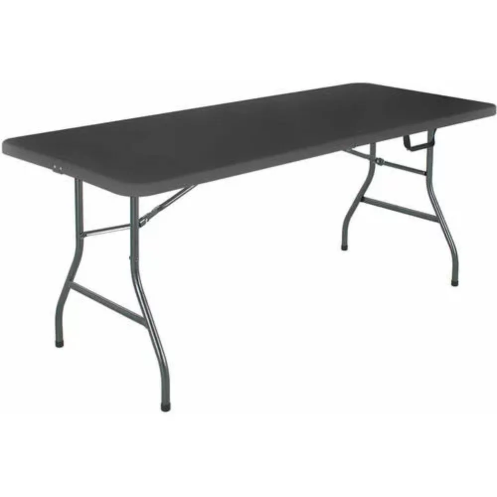 

6 Foot Centerfold Folding Table, Black