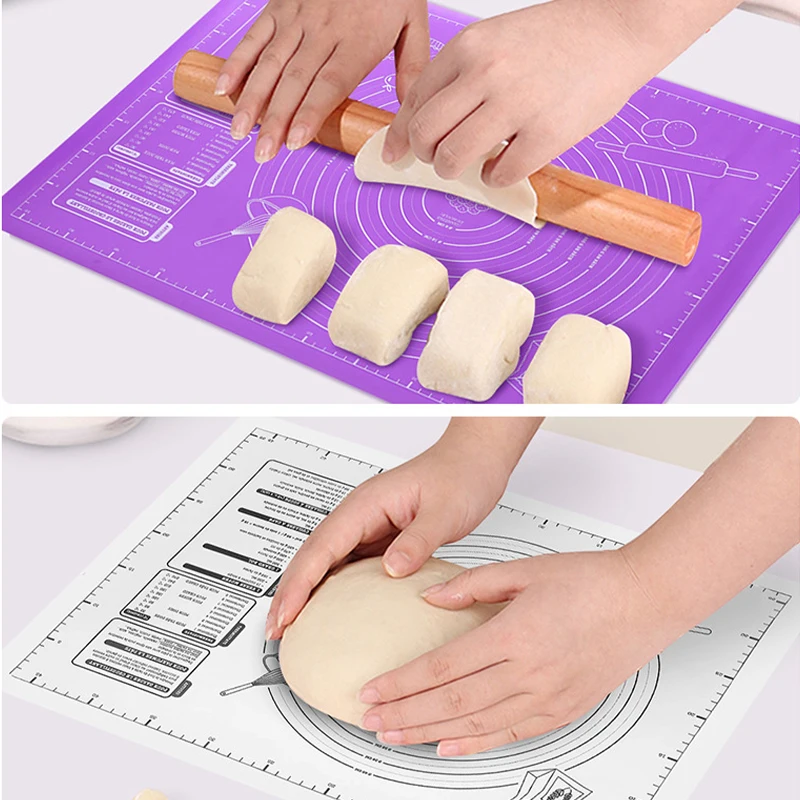 Silicone Kneading Pad Silicone Pad Kneading with Scale Meter Pastry Fondant Mat Kitchen Baking 45x60CM